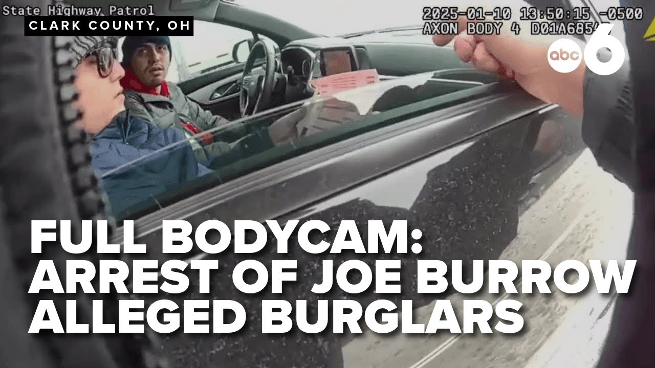 Police body cam footage shows arrest of four men allegedly connected to Joe Burrow's home break-in