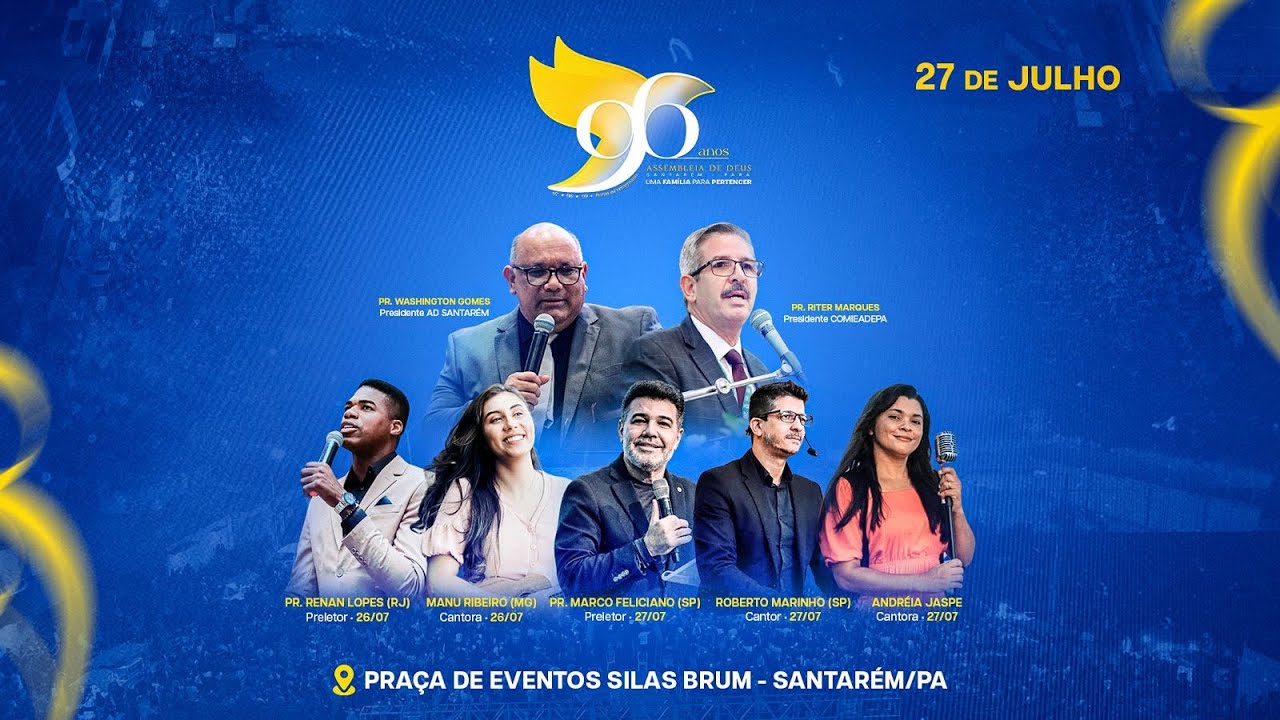 MARCO FELICIANO, ROBERTO MARINHO E ANDREIA JASPE - ANIVERSÁRIO 96 ANOS - 27/07/2024 - LIVE CULTO