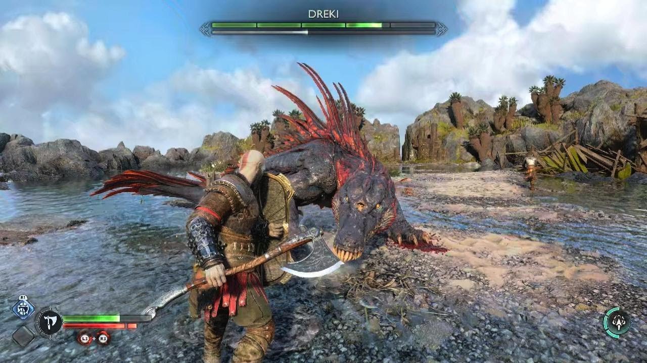 God of War Ragnarök - Kratos VS Dreki - PS5 4k 120fps (60 hz video)