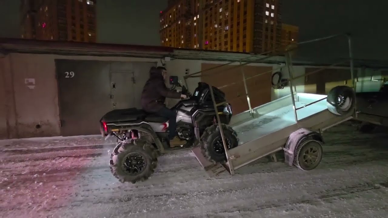 Загоняем Loncin xwolf 1000 mud на прицеп.