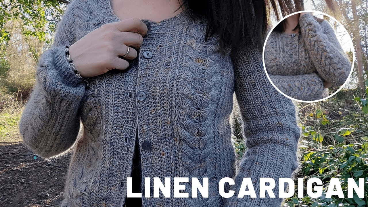 Maloraé Designs - Zoom sur le gilet en côtes anglaises et torsades Linen cardigan - Tricot