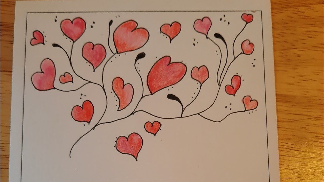 Draw with me Zentangle Heart Spray