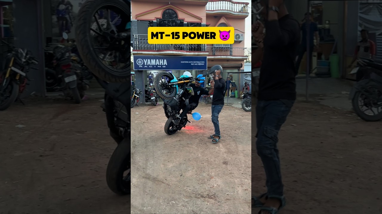Brand New MT-15 Power..!!👿🤬📈 #wheelie #power #riders #viral #shorts #ytshorts
