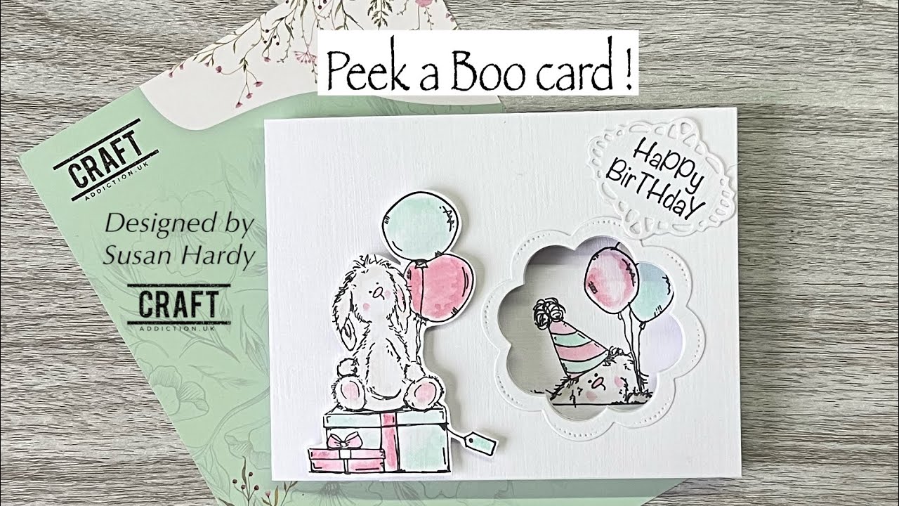 Easy .. Fun fold Peek a Boo card # Craftaddictionuk .. Coupon code Susan5 