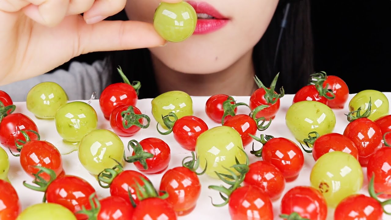 ASMR 방울토마토🍅샤인머스캣 탕후루 먹방 eating show mukbang