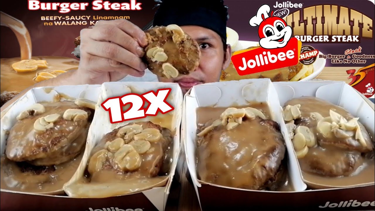 MY ONE AND ONLY | 12X JOLLIBEE BURGER STEAK | JOLLIBEE MUKBANG | MUKBANG ASMR
