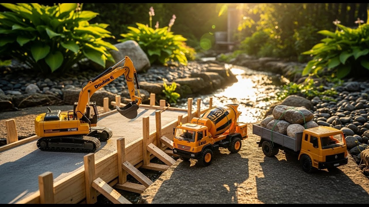 Building a MEGA Miniature Bridge! RC Bridge Building | RC Construction Vehicles