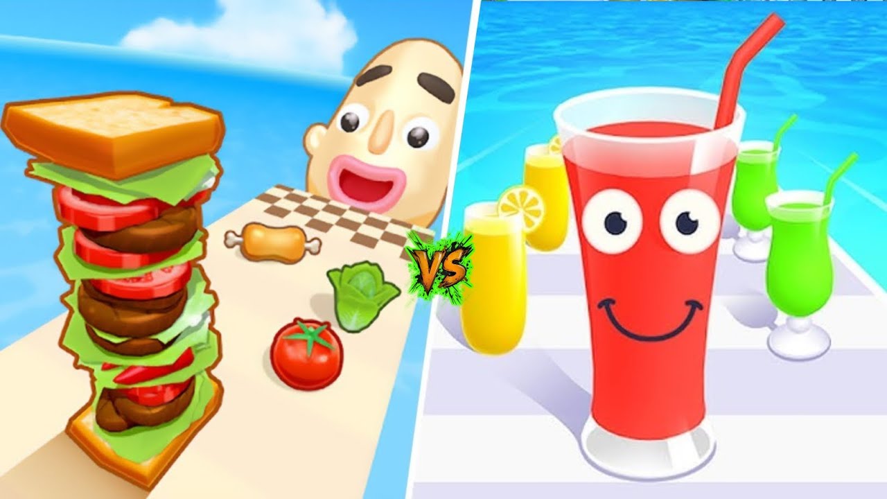 Sandwich Runner vs Juice Run 🍔🥤 New Update Gameplay | Epic Food Race!
