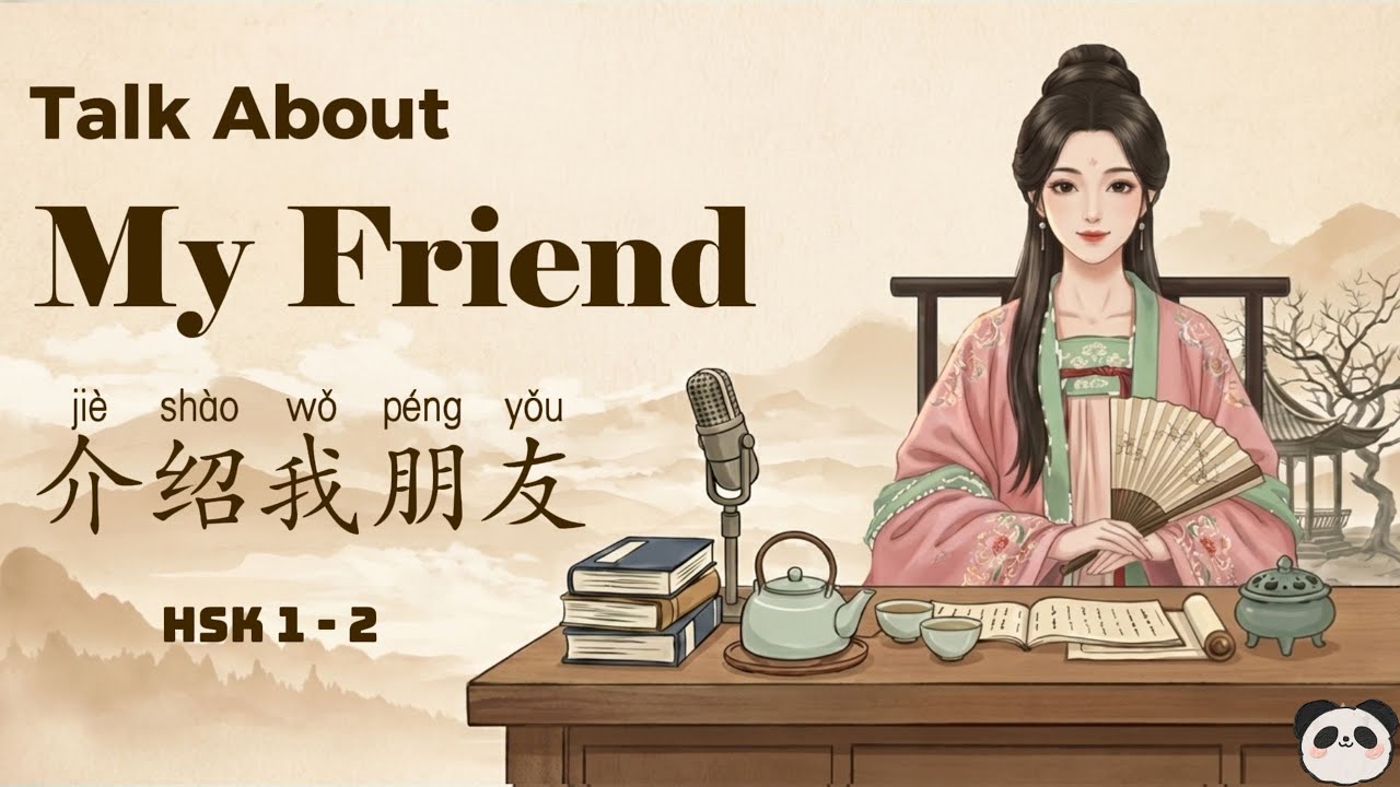 | HSK 1– 2 | My Friend | 我的朋友 | Chinese Listening Story | Story & Slow & Easy Mandarin
