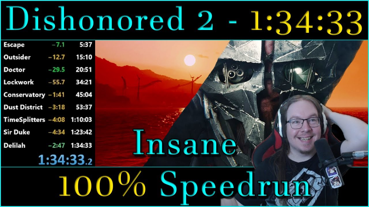 Dishonored 2 - 100% Speedrun in 1:34:33 World Record