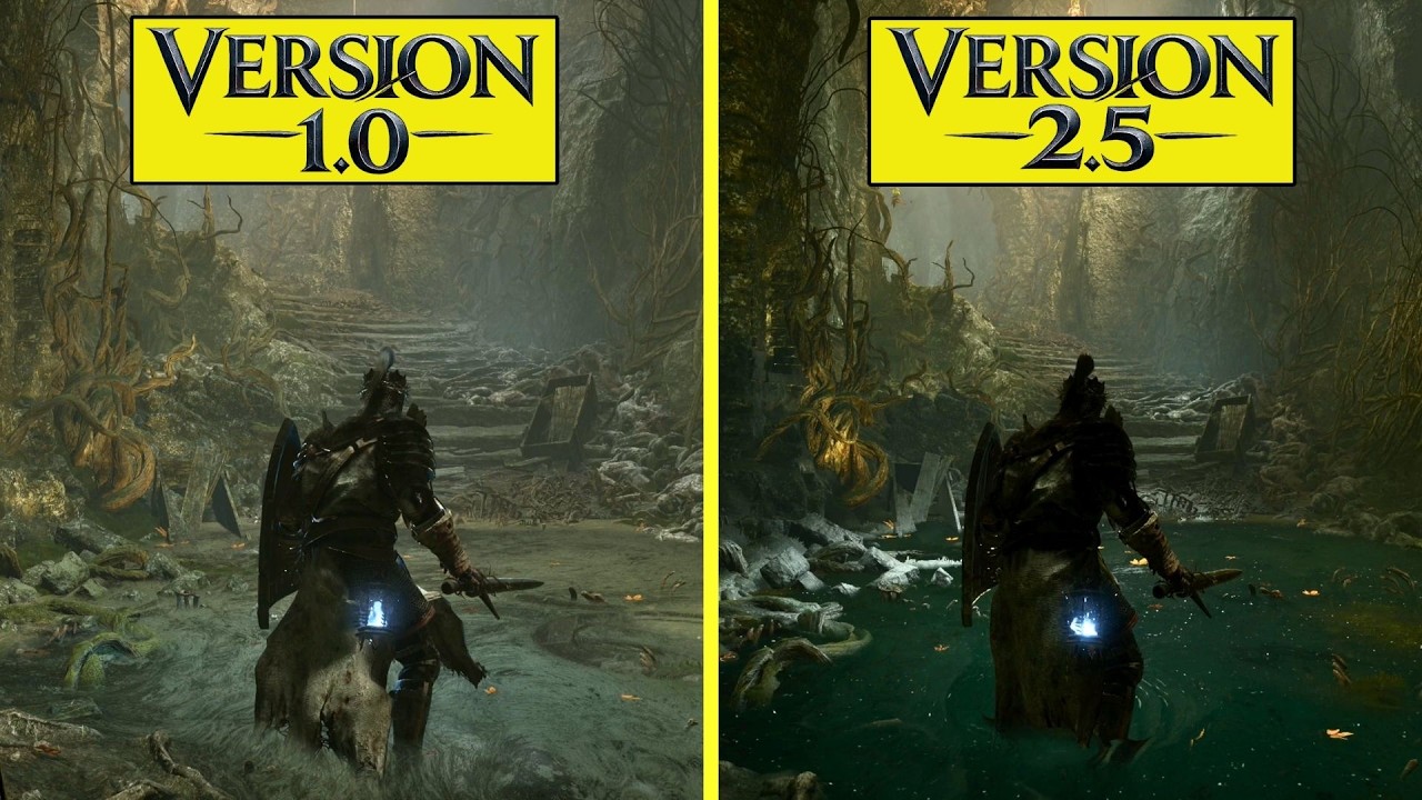 Lords of the Fallen 1.0 vs 2.5 Versions PS5 Pro Graphics Comparison