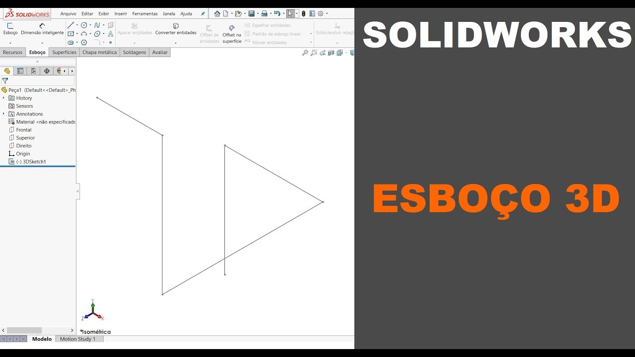 SOLIDWORKS | INTRODUÇÃO AO ESBOÇO 3D #solidworks