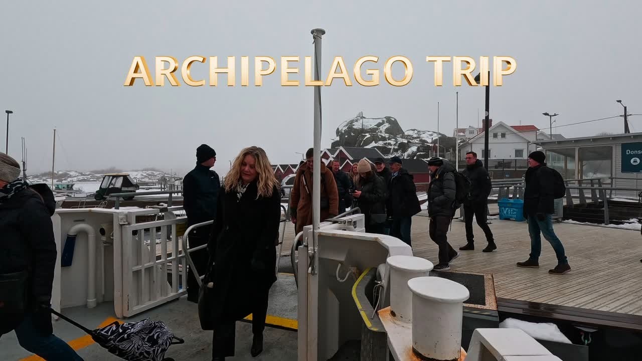 Gothenburg Sweden 4K  Peaceful Ferry Ride in a Frozen Archipelago