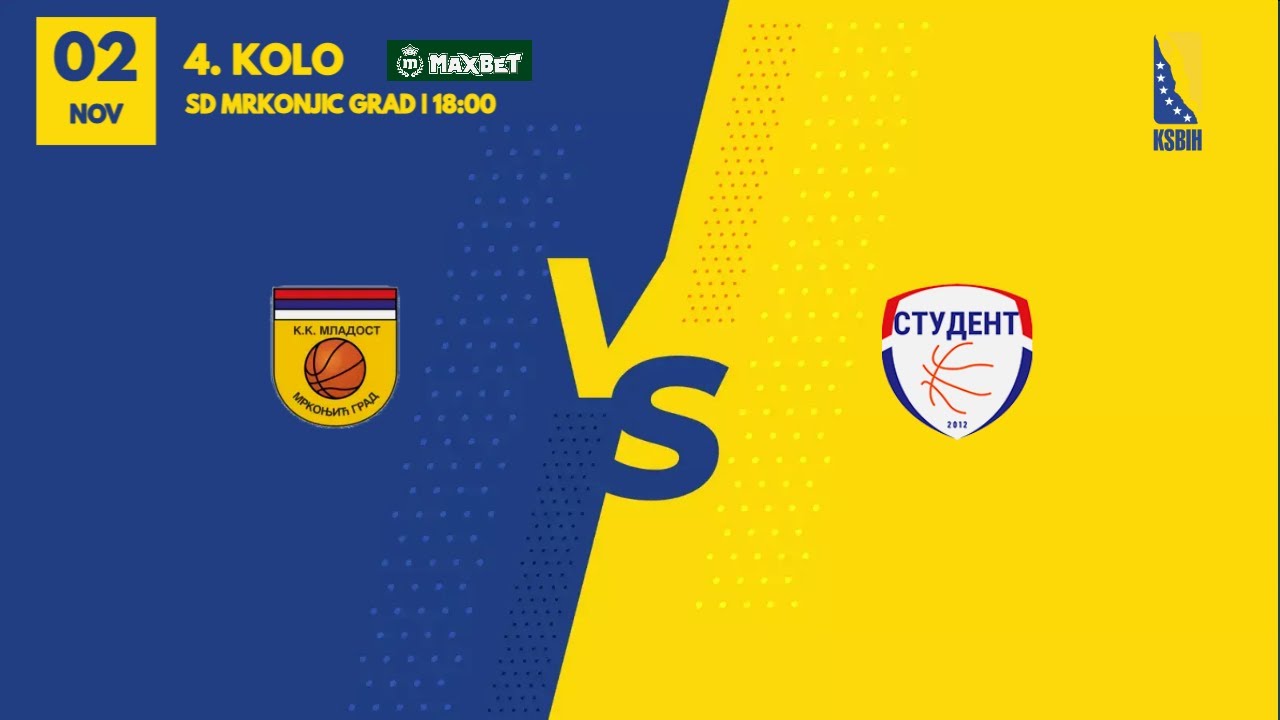 KK Mladost - KK Student m:tel |  4. kolo | MAXBET LIGA | KSBIH | 2025/2026