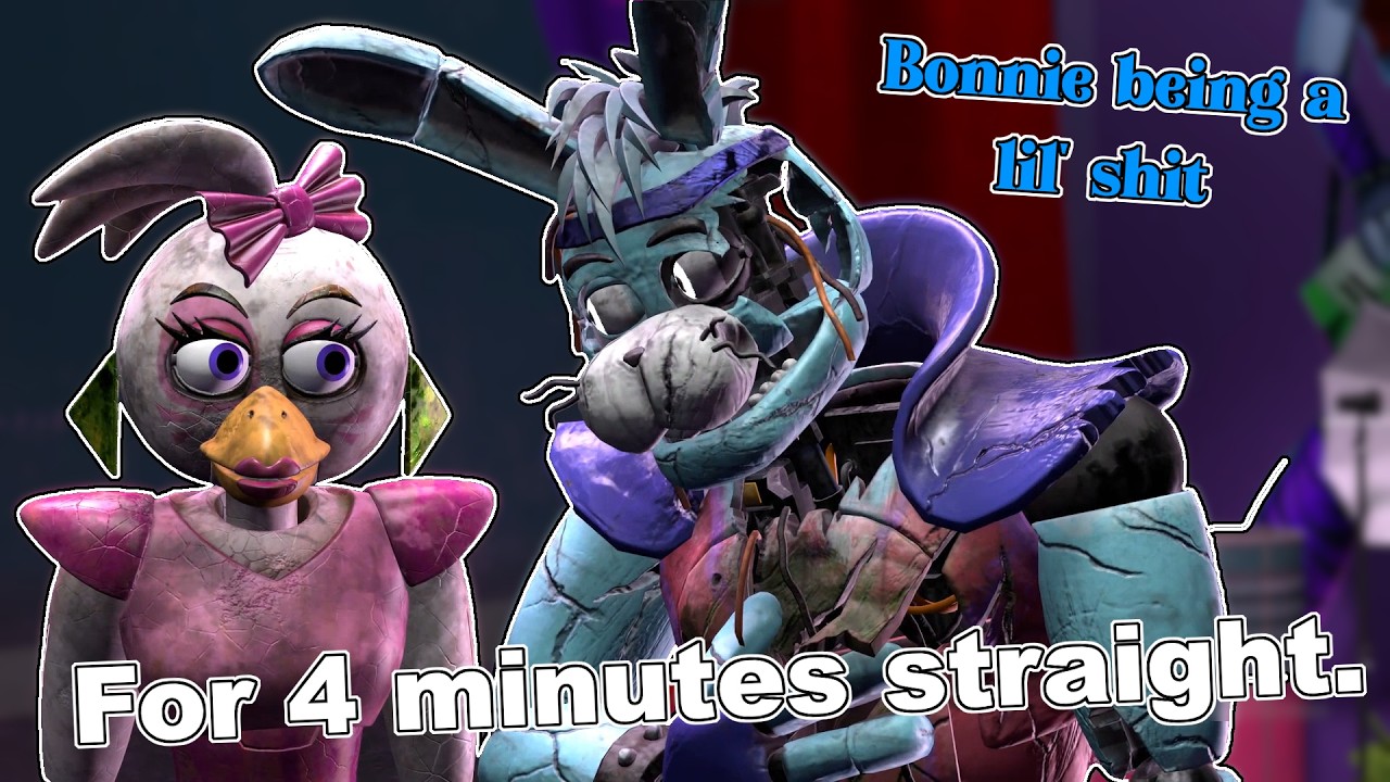 bonnie being a lil shit for 4 minutes straight (glamrock bonnie core, The Pizzaplex)