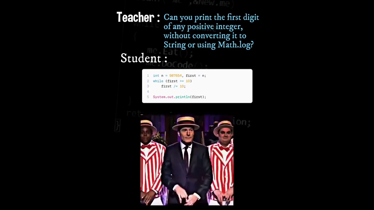 Real programmers don't use String or Log to find the first digit - can you? #coding #shorts