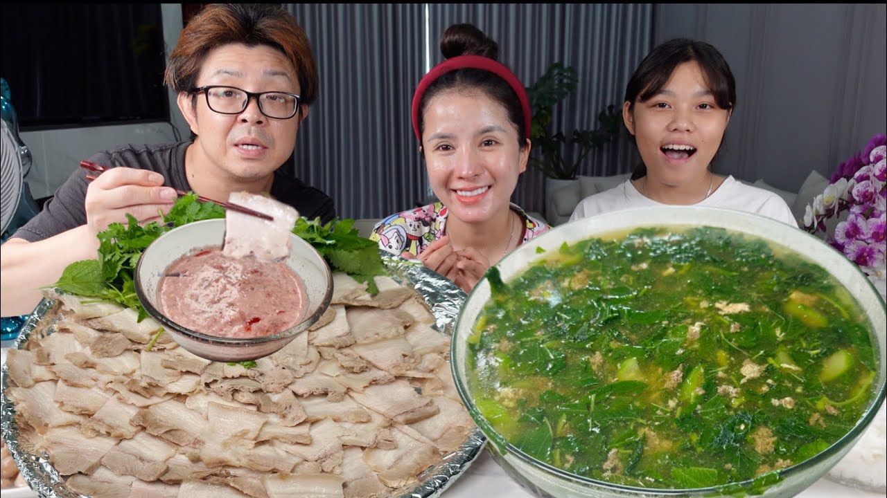 Thịt Luộc Cà Pháo Mắm Tôm - Canh Cua Rau Đay Teru Nghiện Thật Rồi