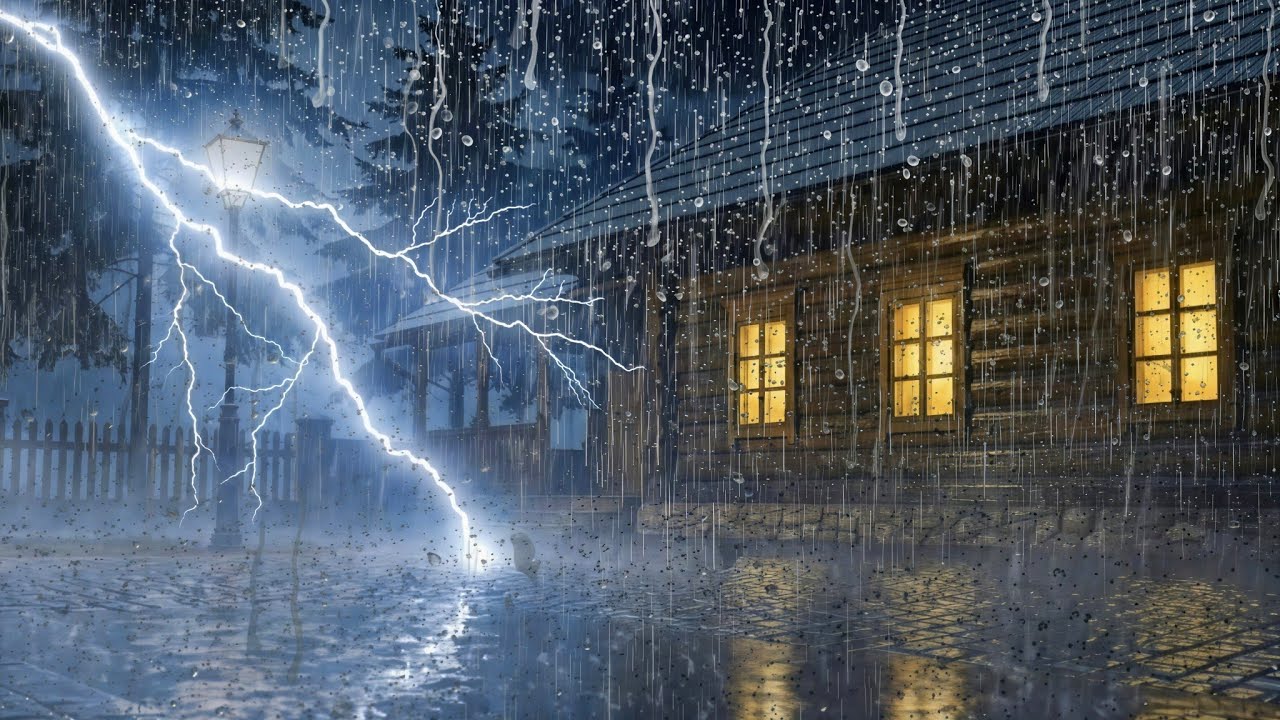 Heavy Rain & Thunderstorm Ambience for Deep and Fast Sleep 🌧️⚡ | 8 Hours, no ads