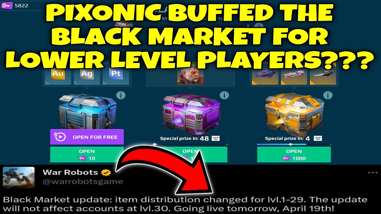 PIXONIC BUFFED THE BLACK MARKET FOR LOW LEVEL PLAYERS IN WAR ROBOTS???