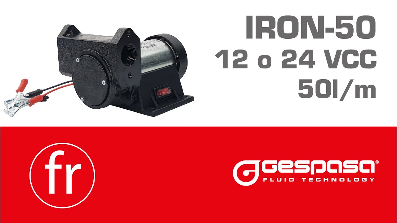 GESPASA | Pompe IRON-12 ou 24V pour le transfert de gasoil · 50 l/min