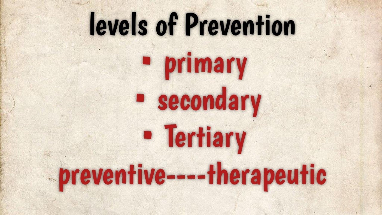 levels of prevention #prevention 1°, 2°,3° prevention & therapeutic healthcare NOTES