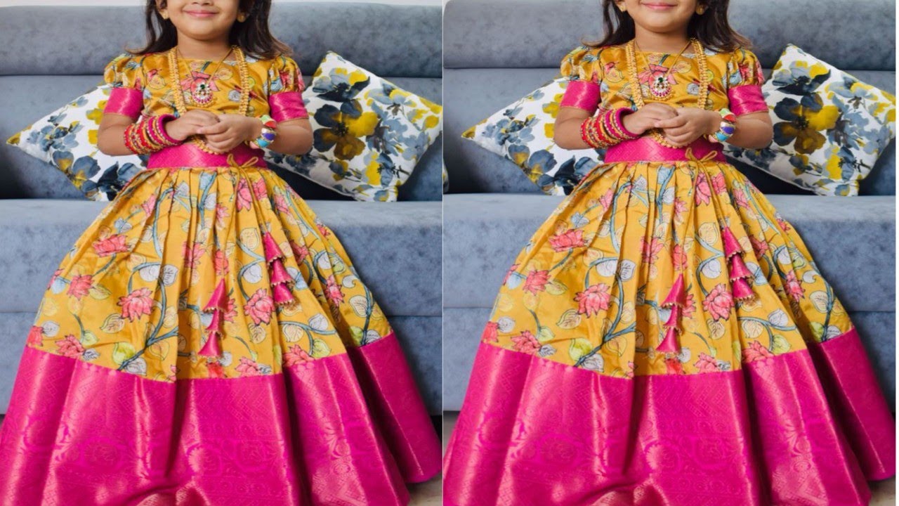 7 to 8 years girl designer long frock cutting and stitching...