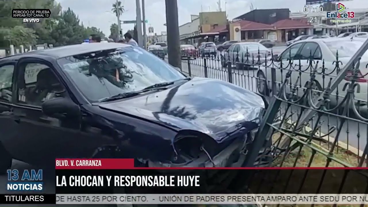La chocan y responsable huye