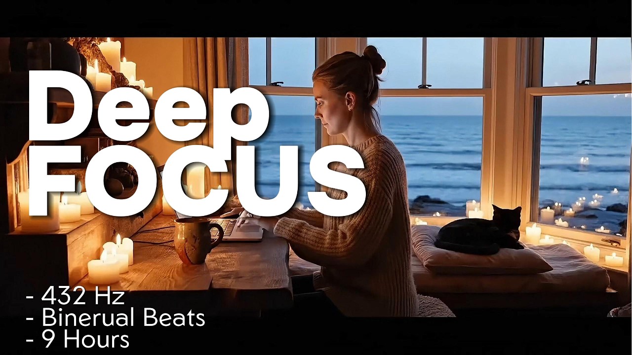 432 Hz Deep Focus Music & Bineural Beats | Study, Work & Concentration (9 Hours)