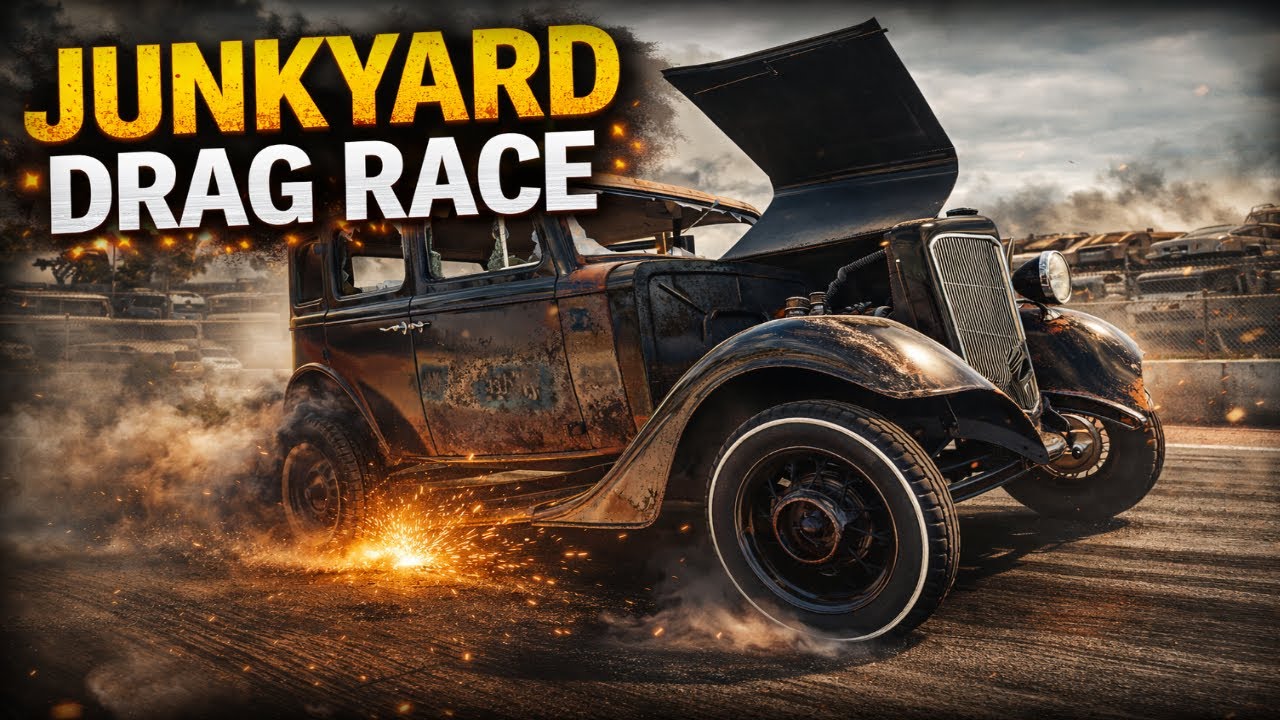 JUNKYARD CAR DRAG RACE! - BEAMNG.DRIVE MP