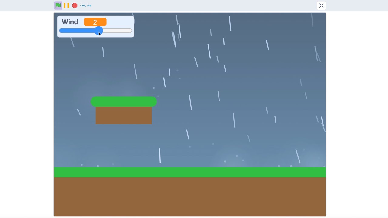 Как создать крутой реалистичный эффект дождя с ветром в Scratch | Урок по Scratch!