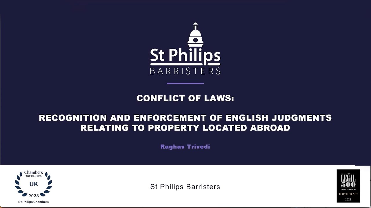 Conflict of Laws: Enforcement and Recognition of Judgments in relation to Property Disputes webinar
