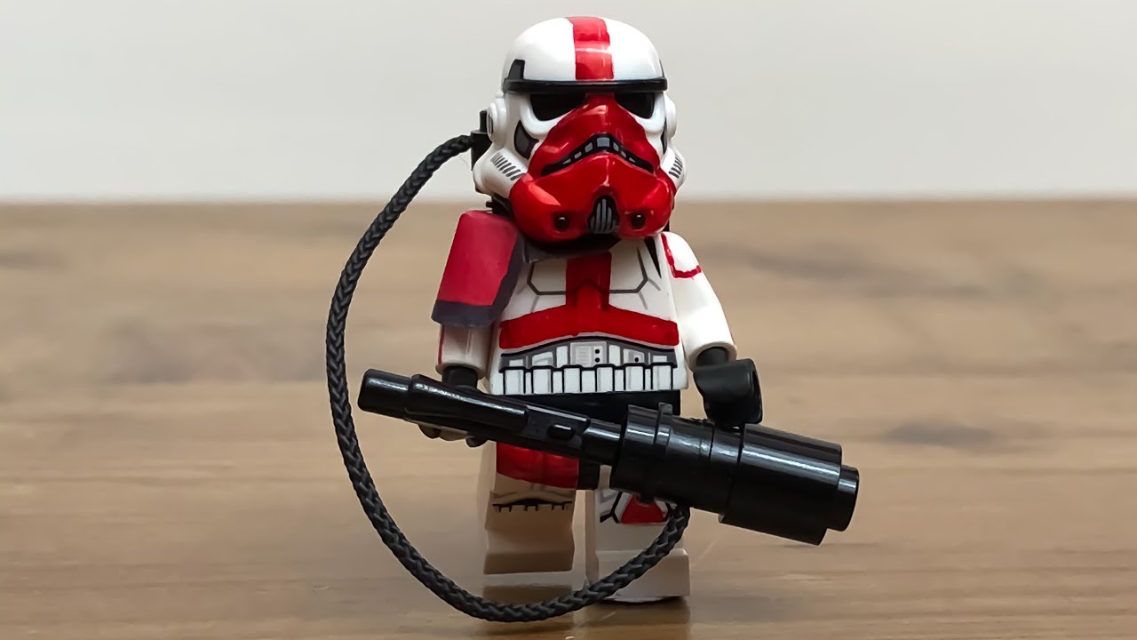 How to make a CUSTOM Lego INCINERATOR TROOPER! Custom Lego Star Wars The Mandalorian figure tutorial