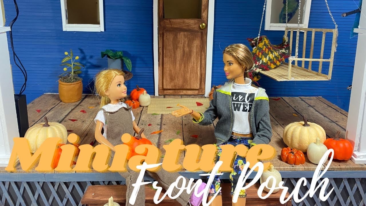 DIY: Miniature Front Porch with Miniature Fall Decor | DIY Doll Porch