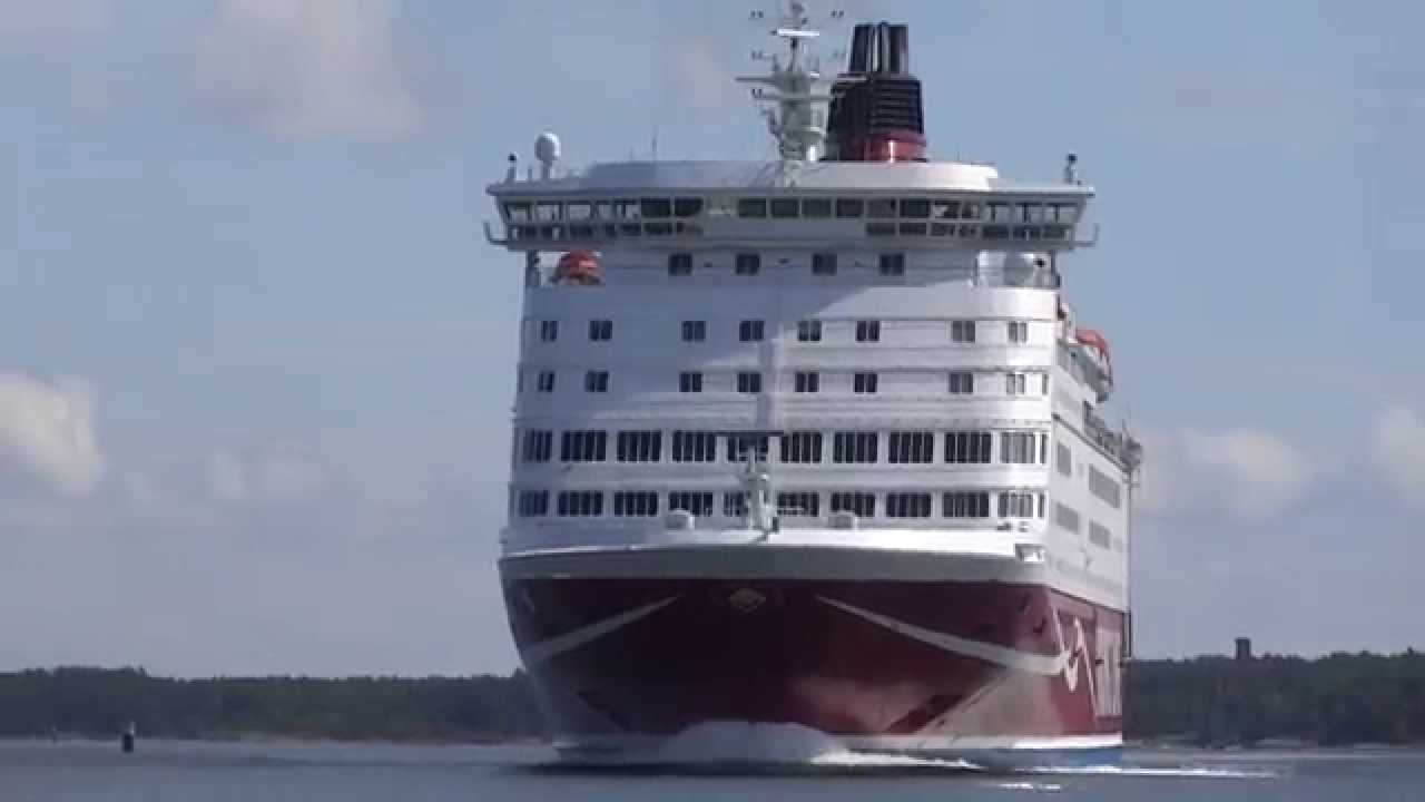 Viking Amorella passing a sailing boat