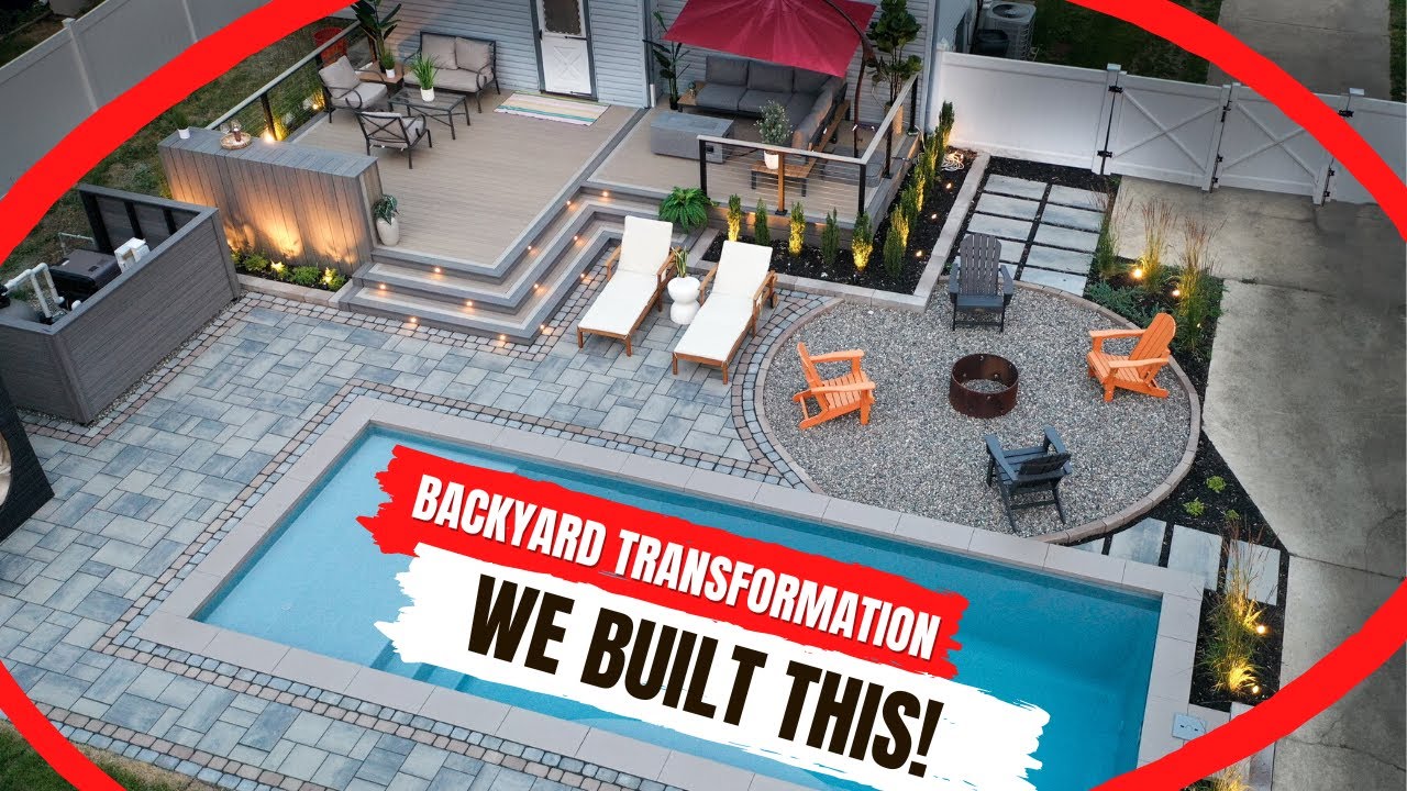 Backyard Makeover START TO FINISH! Deck, Patio, and Pool!