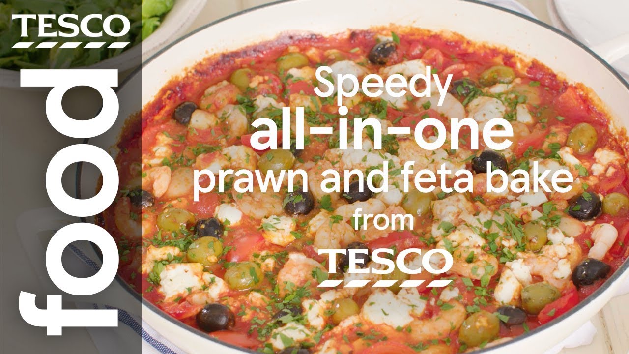 Speedy prawn and feta bake | Tesco Food