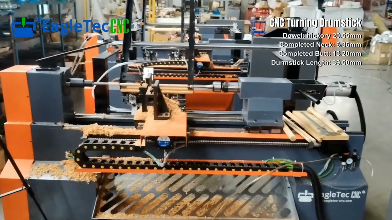 Drumstick Turning by EagleTec CNC Wood Lathe