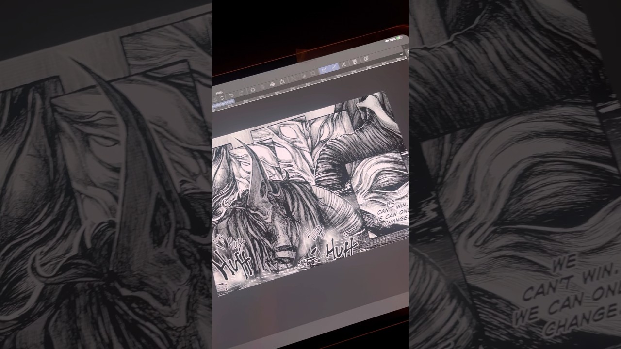 Sketch vs final! #indiemanga #horrormanga #horrorart #makingmanga #comic #comiccreator #manga
