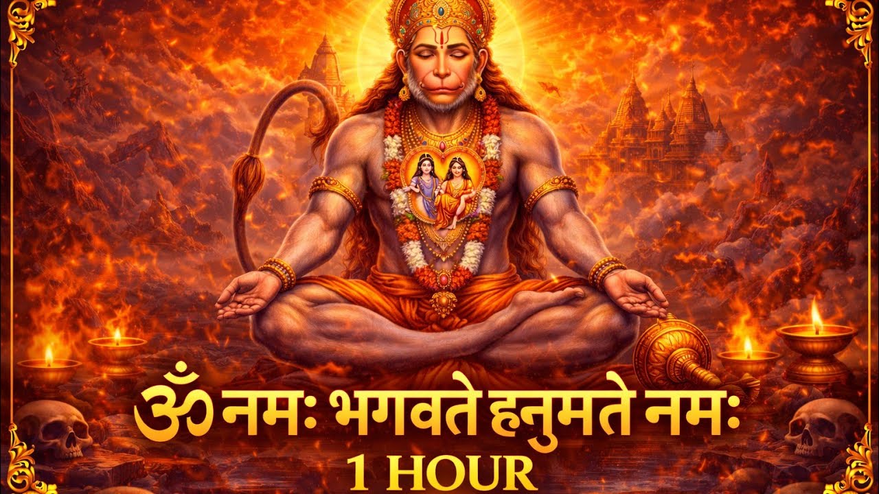 ॐ नमः भगवते हनुमते नमः | 108 बार जप | 1 Hour Powerful Hanuman Mantra #hanumanji #bhaktivideo 