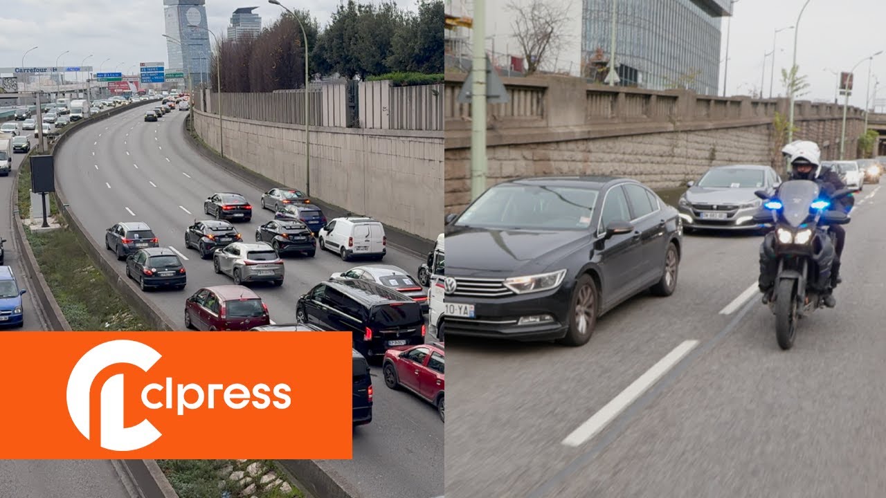 JO Paris 2024 : les VTC bloquent le périphérique (14 décembre 2023, Paris, France)