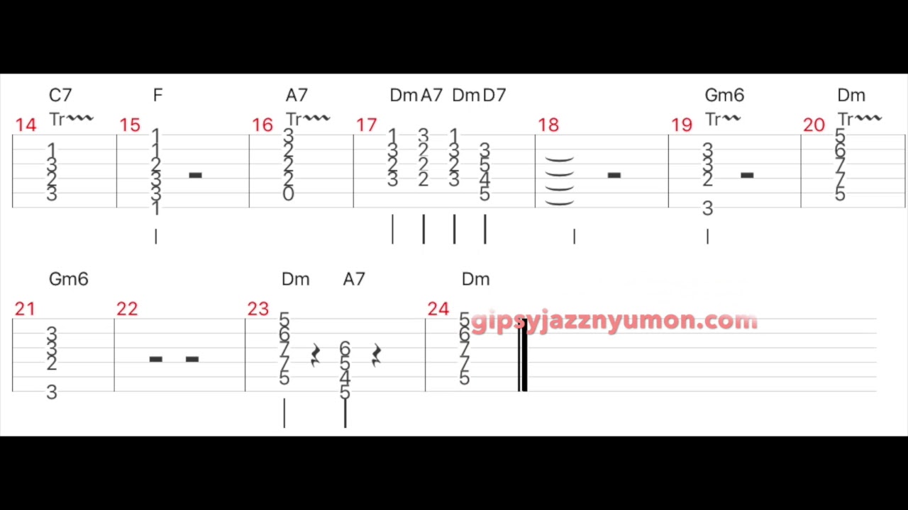 Czardas by Vittorio Monti transcription with tabs for backing guitar
