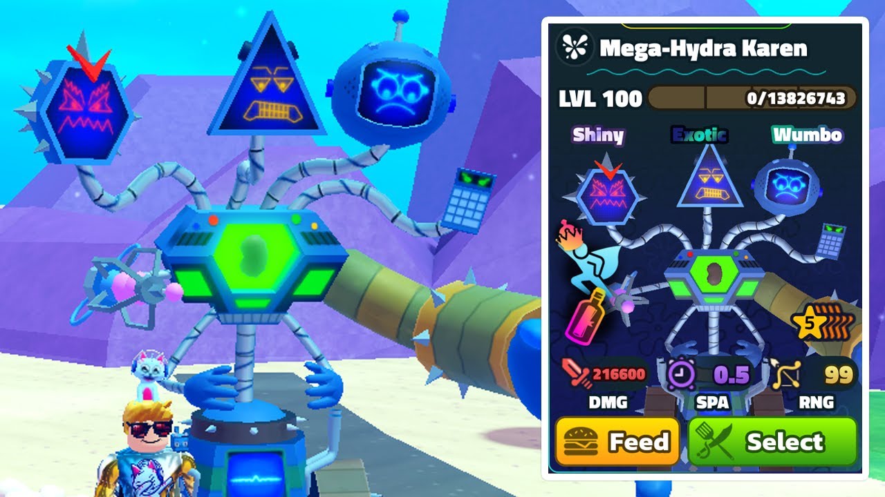 Я открыл Шайни Вумбо Мега Гидру Карен! Самый мощный P2W-юнит в истории SpongeBob Tower Defense.