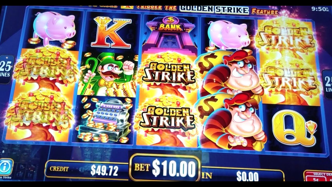 *$10 bets* golden strike pokie wins