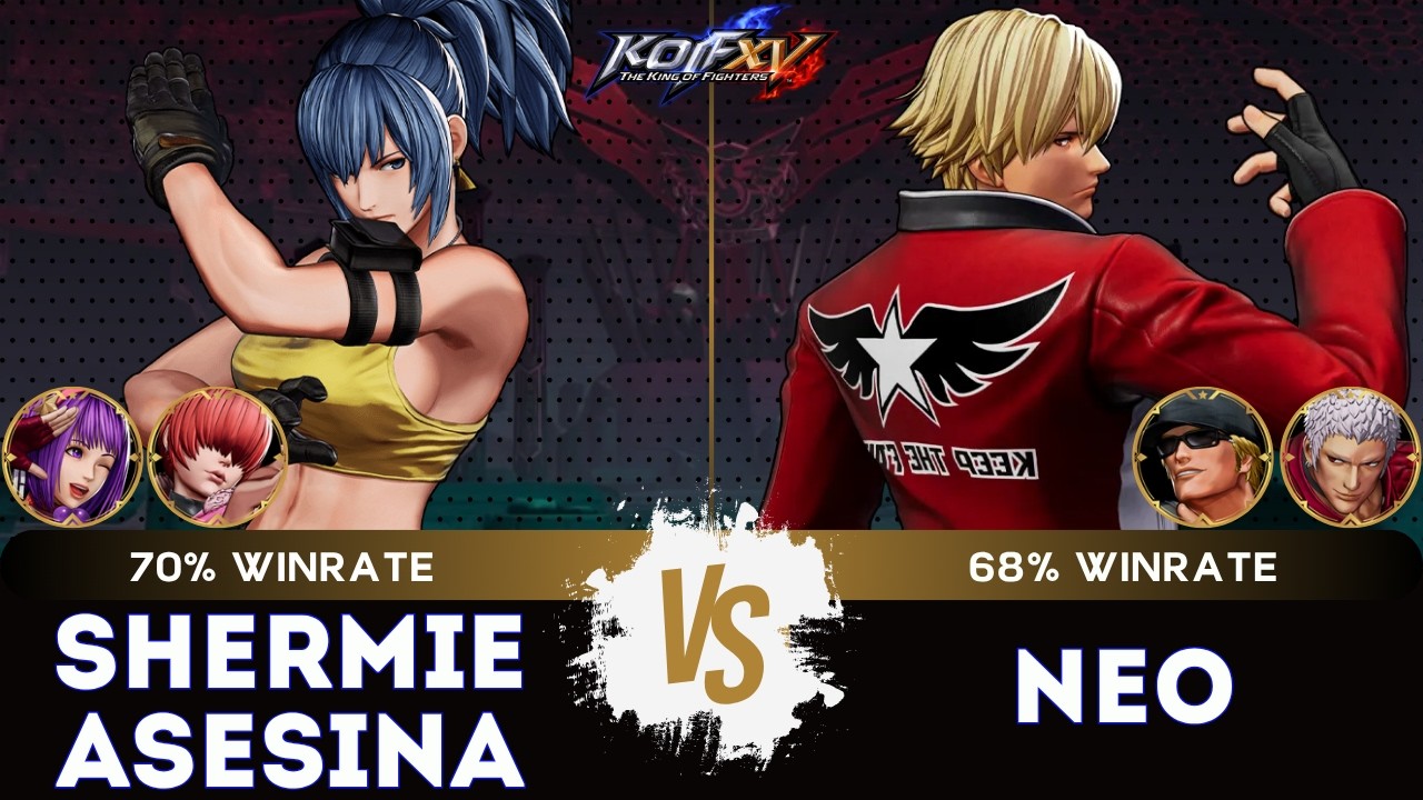 KOF XV ▰ SHERMIE ASESINA (Shermie/Leona/Athena) 🆚 NEO (Clark/Rock/O.Yashiro) 🎞️Replay Match - 4/26
