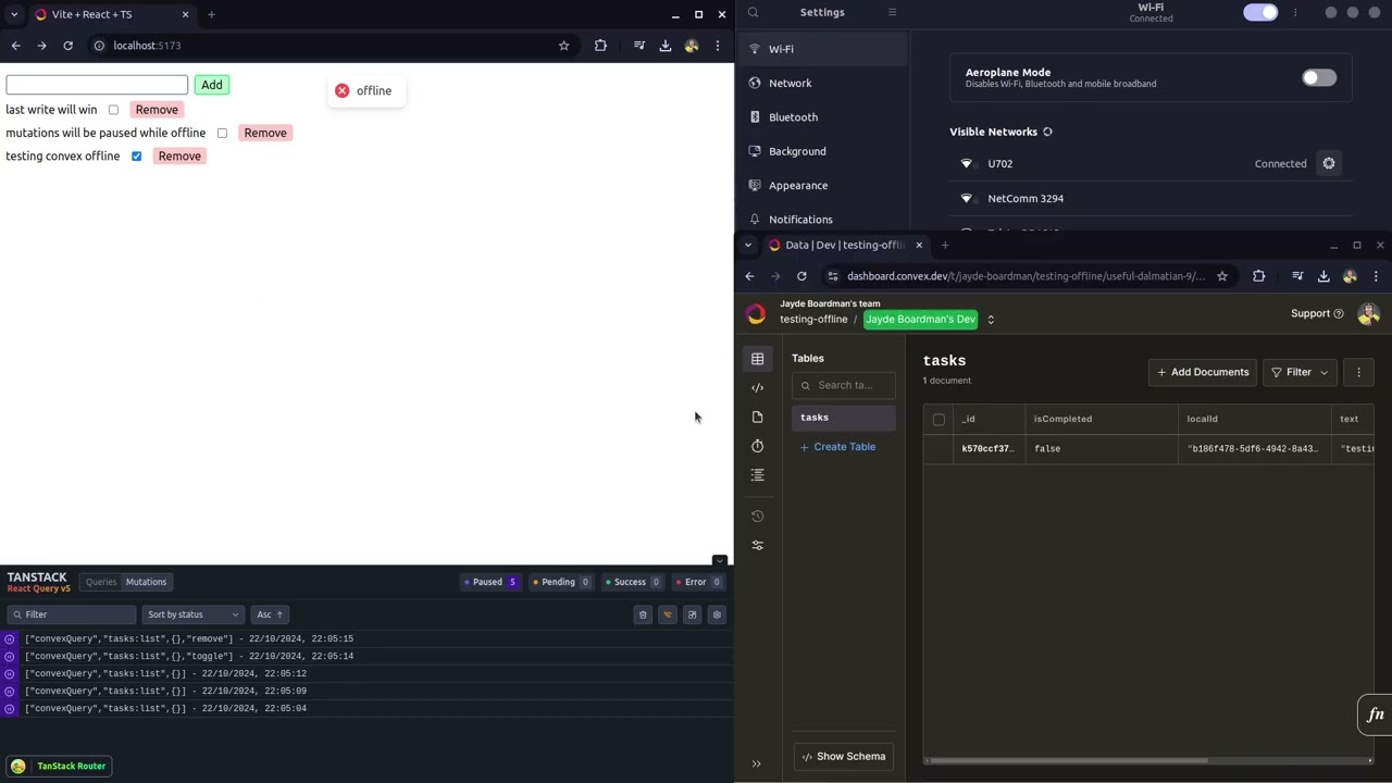 Convex + Tanstack Query Offline Proof of Concept