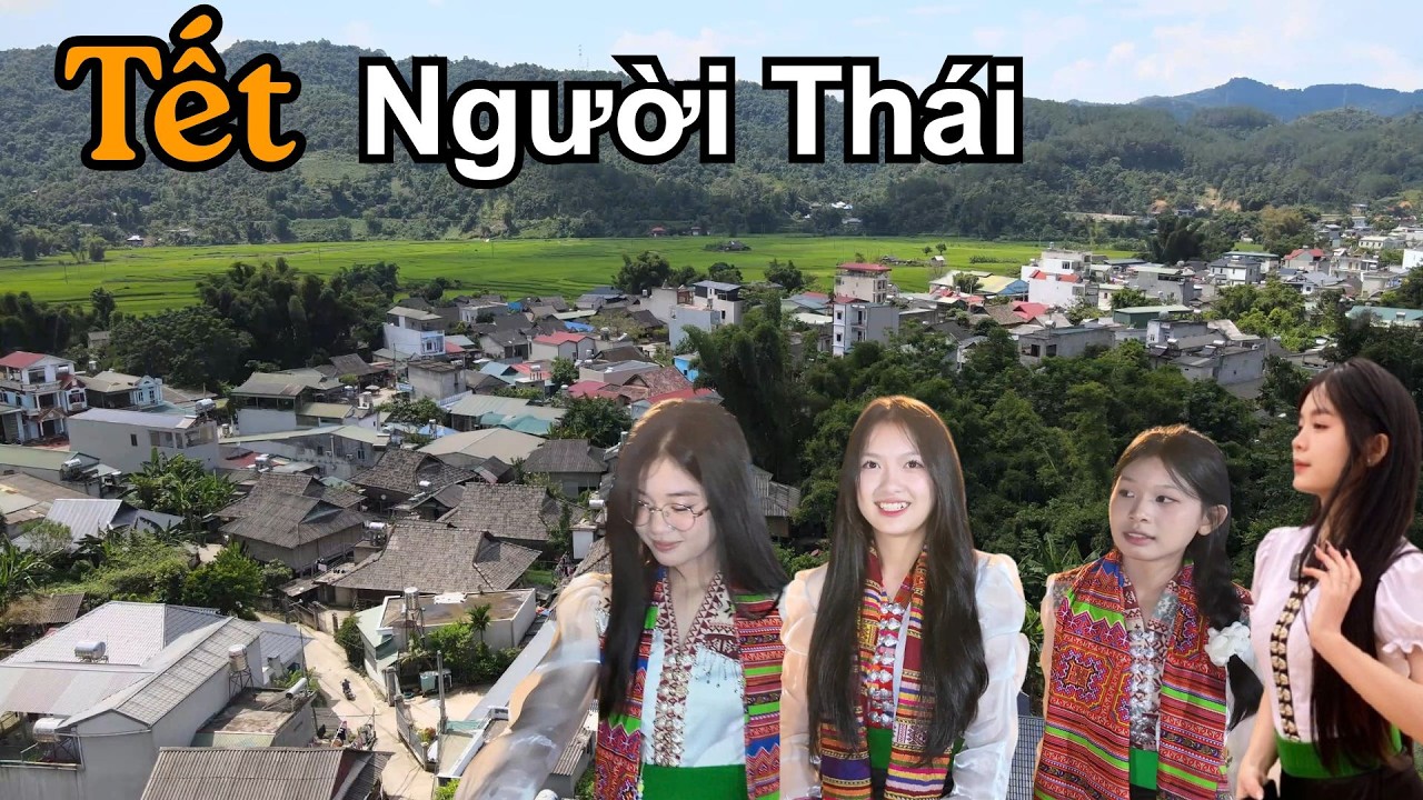 Tết người Thái, ngày 30 tết thịt treo trong nhà - Các cô gái xinh đẹp kéo nhau xuống phố