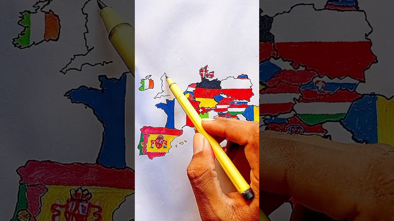 Draw Flag Map of England 🏴󠁧󠁢󠁥󠁮󠁧󠁿 #england