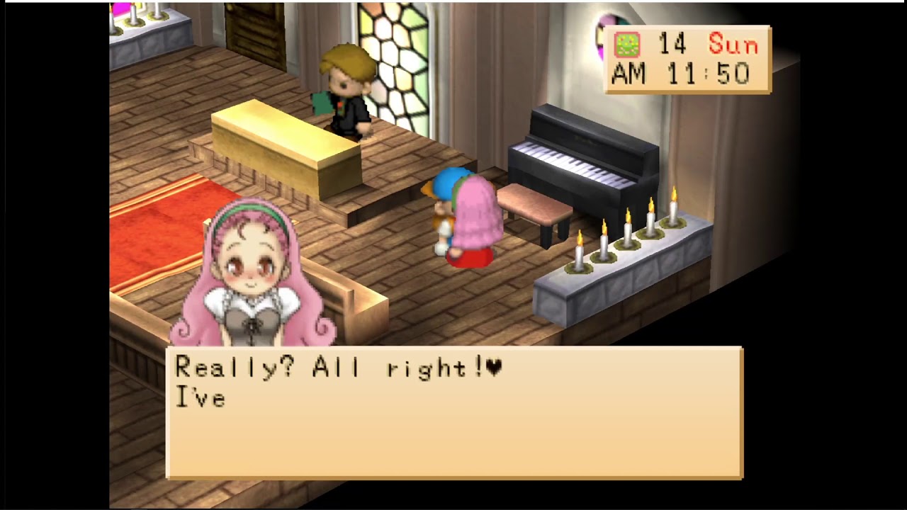 Harvest Moon Back to Nature   Villager reaction to Blue Feather