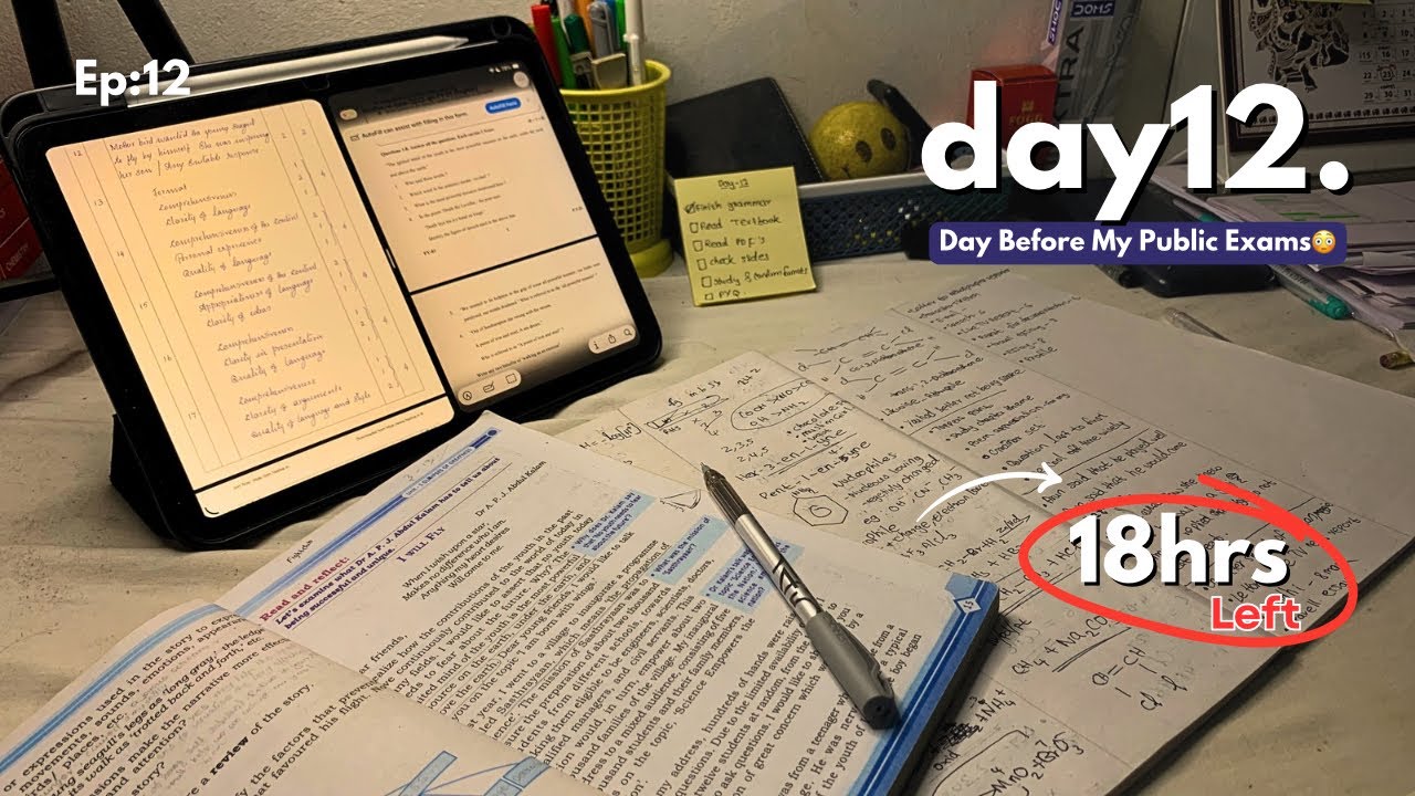 Day Before My Public Exams😩Pending Syllabus💔Plus One English📚 | Malayalam Study Vlog | Abhinav AK