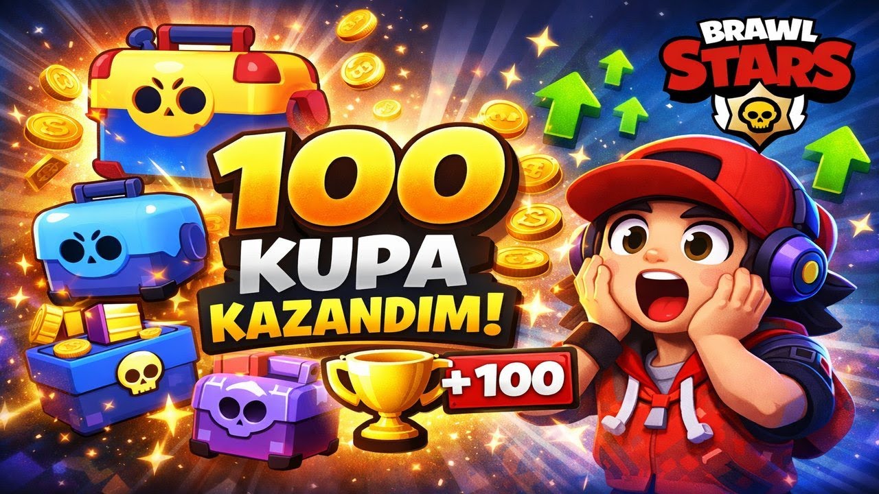 Brawl stars da ödül olarak verilen kutuları açtım ve 100 kupa kazandım